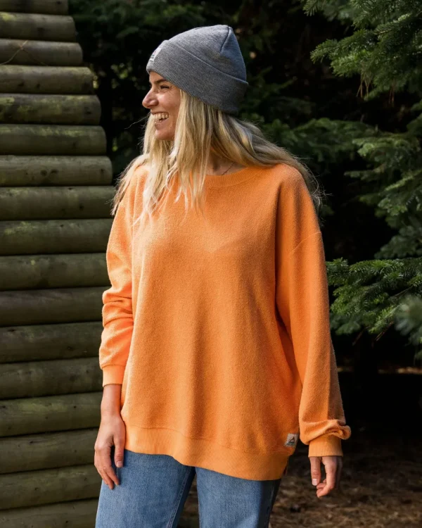 Shop Passenger Fauna Organic Cotton Textured Sweatshirt Apricot