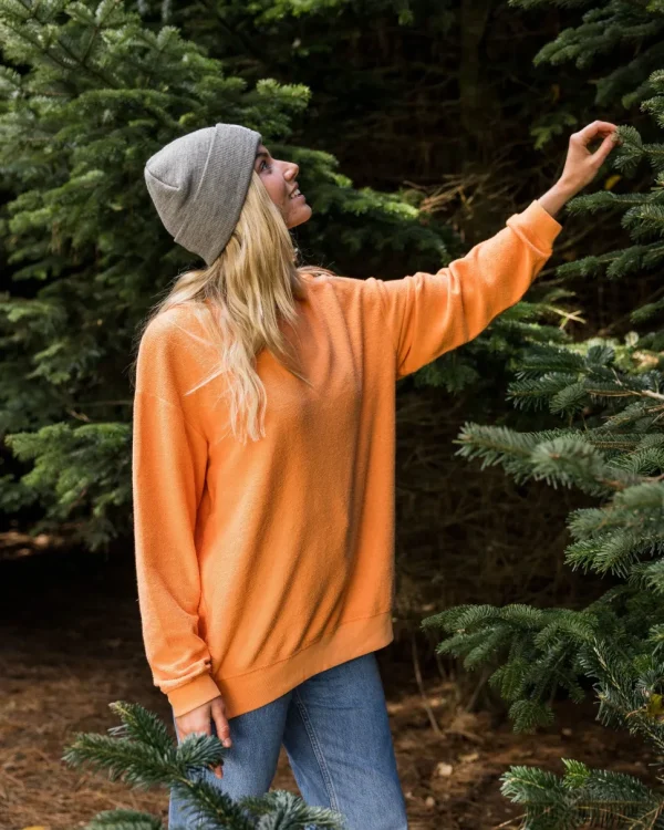 Shop Passenger Fauna Organic Cotton Textured Sweatshirt Apricot