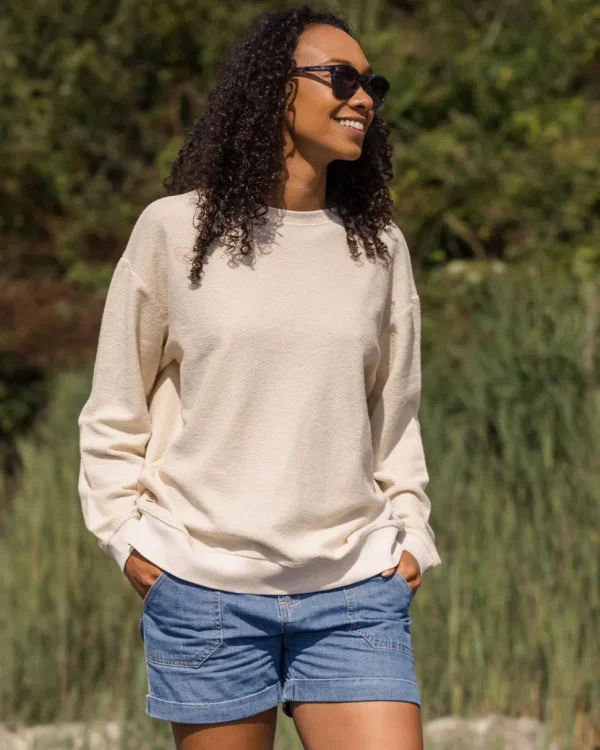 Hot Passenger Fauna Organic Cotton Textured Sweatshirt Birch