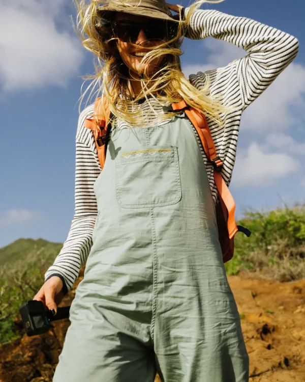 Online Passenger Faye Organic Cotton Dungarees Pistachio
