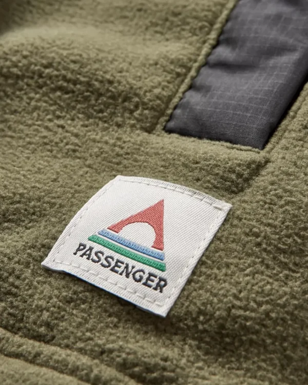 Cheap Passenger Firelight Sherpa Lined Overshirt Khaki