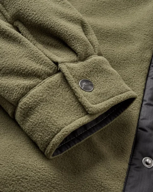 Cheap Passenger Firelight Sherpa Lined Overshirt Khaki