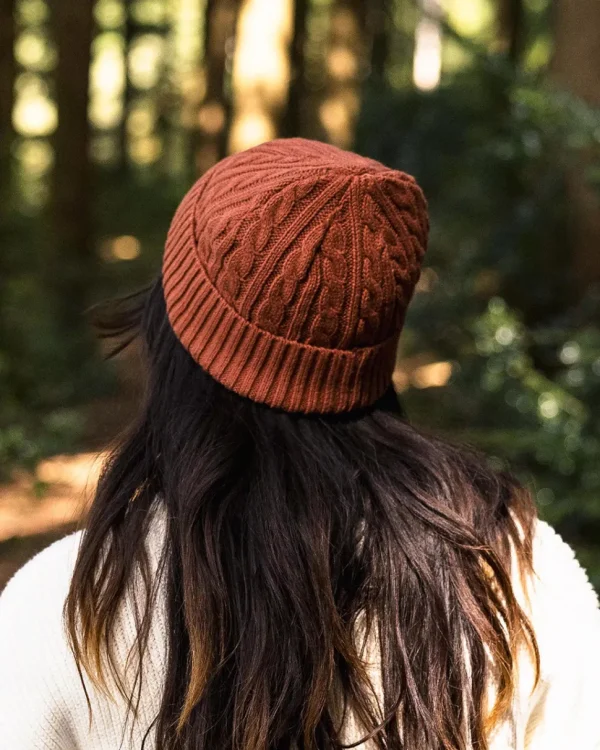 Cheap Floris van Bommel Fireside Recycled Cable Knit Beanie Baked Clay