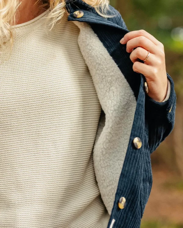 Clearance Passenger Flint Recycled Cord Overshirt Deep Navy