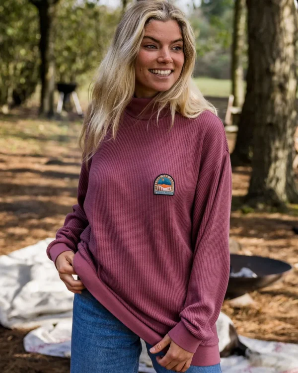 New Passenger Flourish Roll Neck Top Crushed Berry