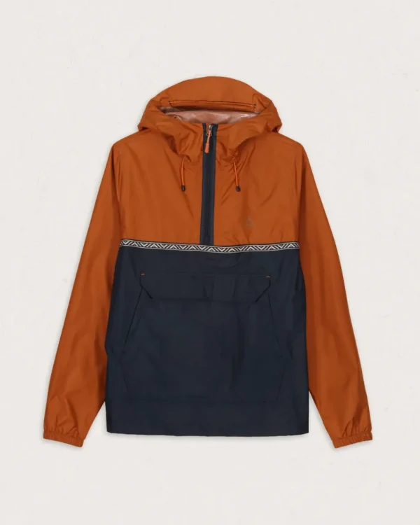 New Passenger Flow 1/2 Zip Recycled Water Resistant Jacket Glazed Ginger/Deep Navy