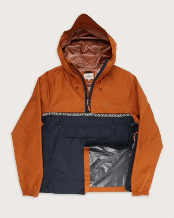 New Passenger Flow 1/2 Zip Recycled Water Resistant Jacket Glazed Ginger/Deep Navy