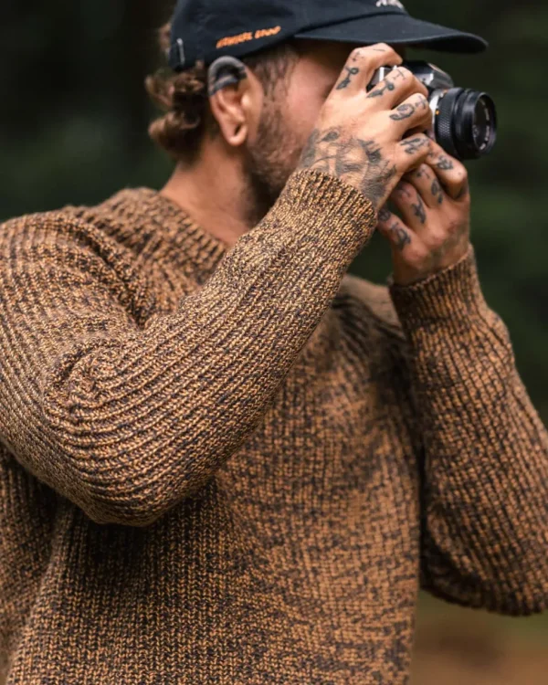 Store Passenger Fog Recycled Knitted Jumper Dusty Ochre