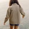Outlet Passenger Forrest Organic Cotton Oversized Twill Overshirt Biscuit