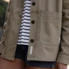Outlet Passenger Forrest Organic Cotton Oversized Twill Overshirt Biscuit