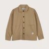 Outlet Passenger Forrest Organic Cotton Oversized Twill Overshirt Biscuit