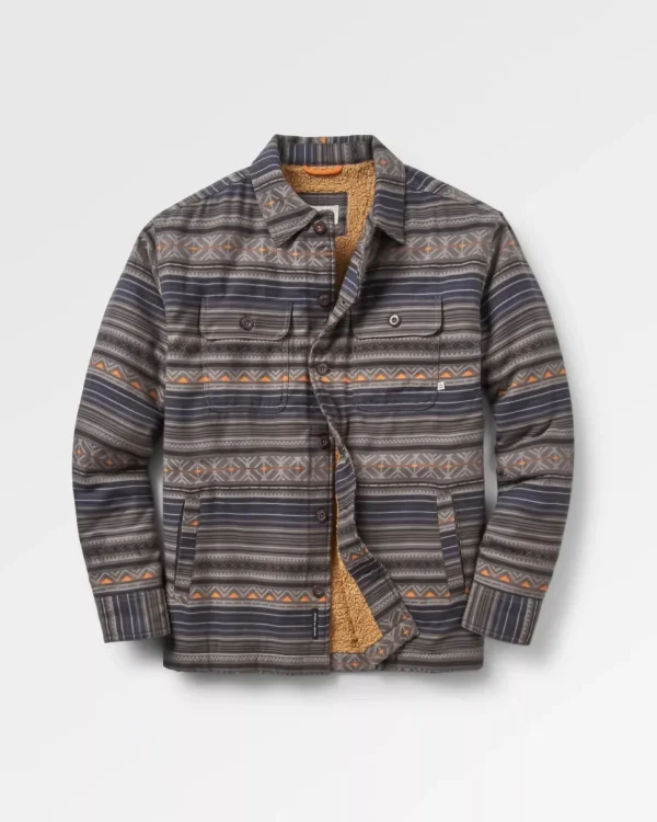 New Passenger Freestyle Sherpa Lined Overshirt Faded Black
