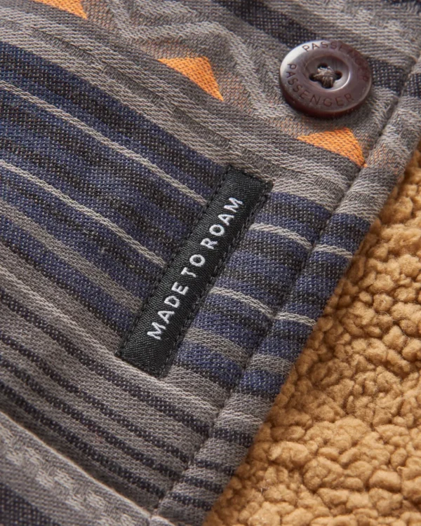 New Passenger Freestyle Sherpa Lined Overshirt Faded Black