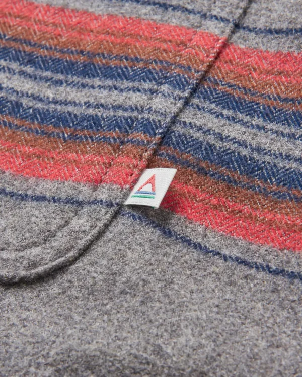 Online Passenger Freestyle Sherpa-Lined Overshirt Grey Marl Stripe