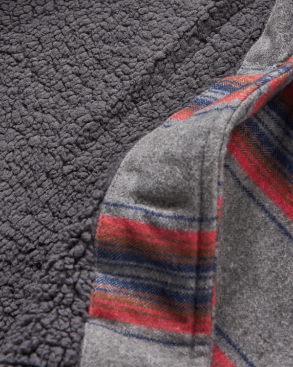 Online Passenger Freestyle Sherpa-Lined Overshirt Grey Marl Stripe