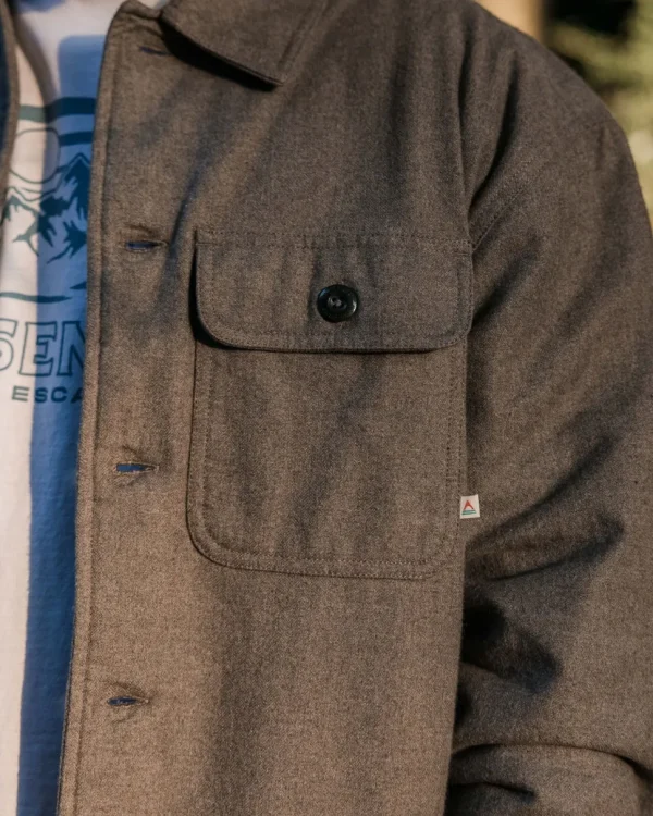 Store Passenger Freestyle Sherpa-Lined Overshirt Grey Marl