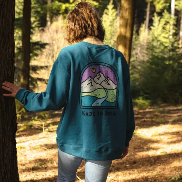 Online Passenger Friday Collective Recycled Cotton Oversized Sweatshirt Blue Coral