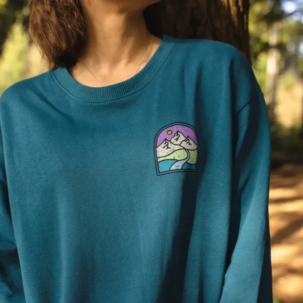Online Passenger Friday Collective Recycled Cotton Oversized Sweatshirt Blue Coral