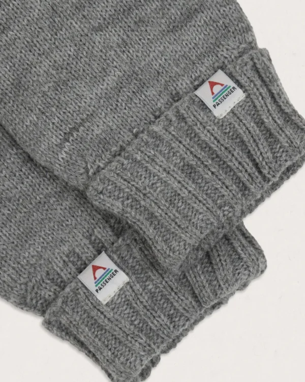 Cheap Passenger Gale Recycled Acrylic Knitted Gloves Flecked Grey Marl
