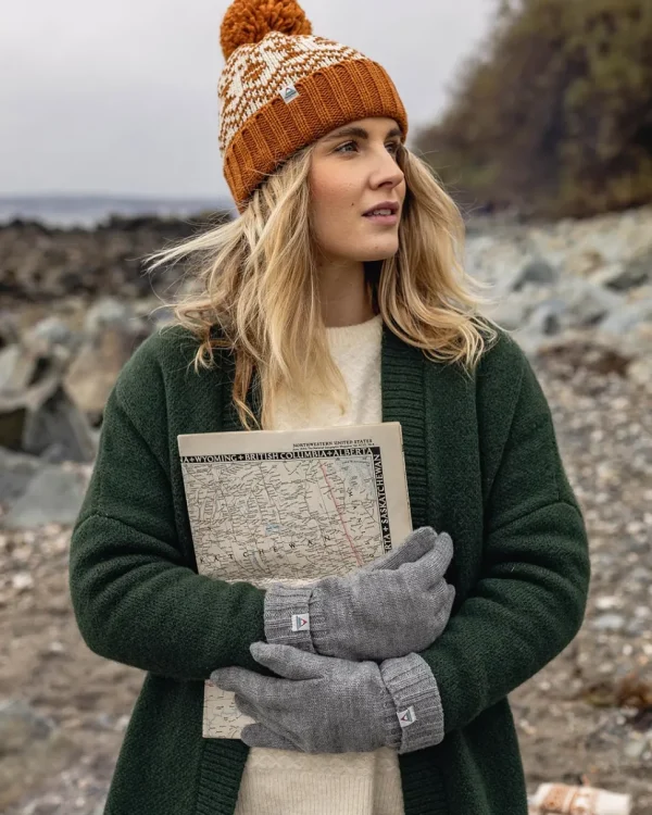 Cheap Passenger Gale Recycled Acrylic Knitted Gloves Flecked Grey Marl