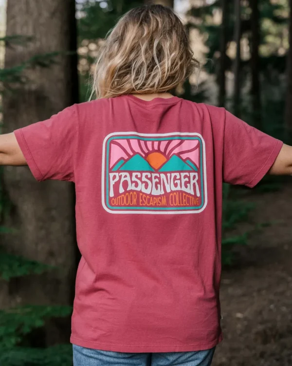 Shop Passenger Golden Hour Recycled Cotton Oversized T-Shirt Earth Red