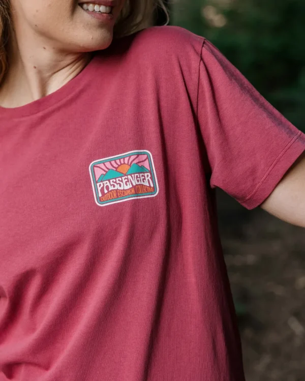 Shop Passenger Golden Hour Recycled Cotton Oversized T-Shirt Earth Red