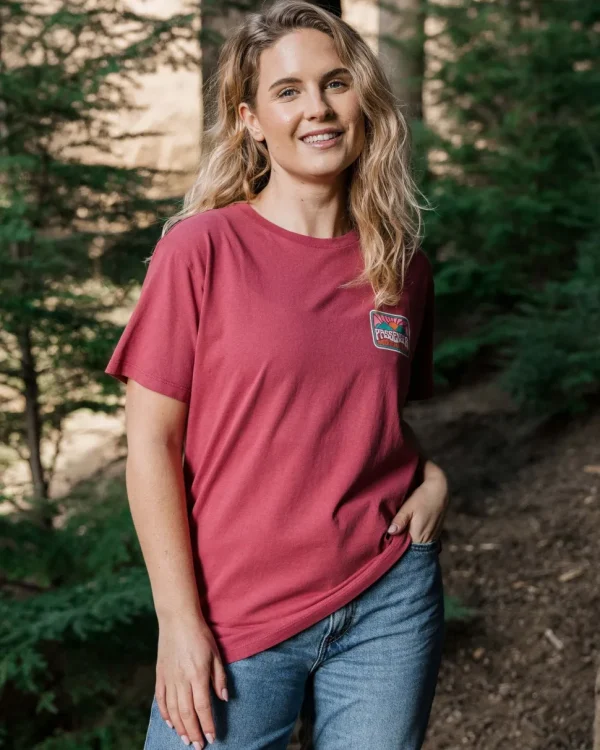 Shop Passenger Golden Hour Recycled Cotton Oversized T-Shirt Earth Red