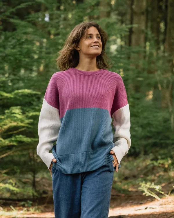 Store Passenger Gondwana Organic Oversized Knitted Jumper Washed Blue