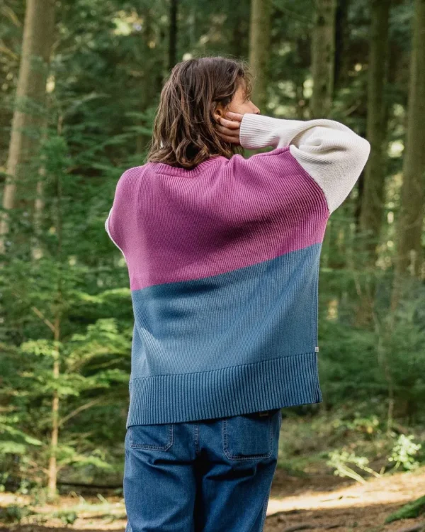 Store Passenger Gondwana Organic Oversized Knitted Jumper Washed Blue