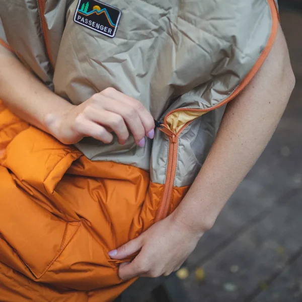 Online Floris van Bommel Good Times Recycled Sleep Sack Chinchilla Brown/ Sunrise Orange