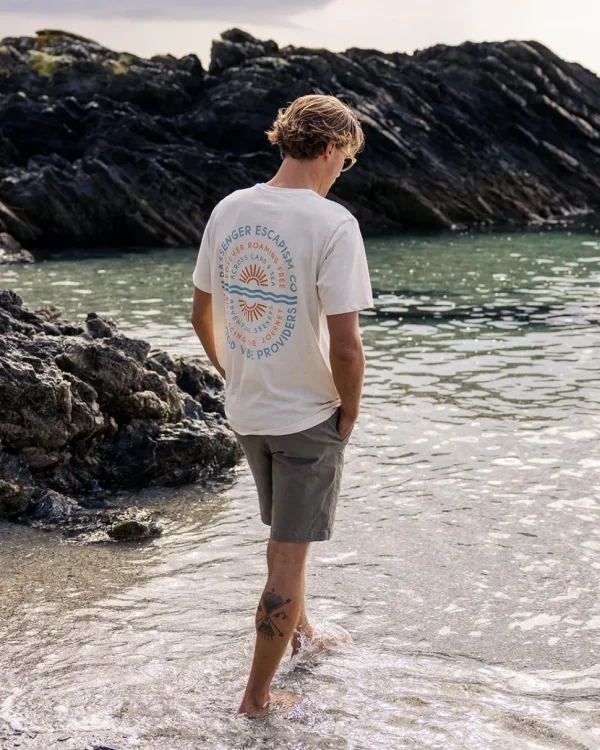 Online Floris van Bommel Good Vibes Recycled Cotton T-Shirt Milky Marl