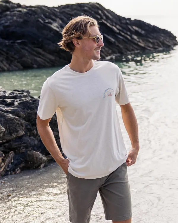 Online Floris van Bommel Good Vibes Recycled Cotton T-Shirt Milky Marl