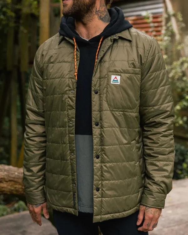 Shop Passenger Grain Recycled Insulated Overshirt Khaki