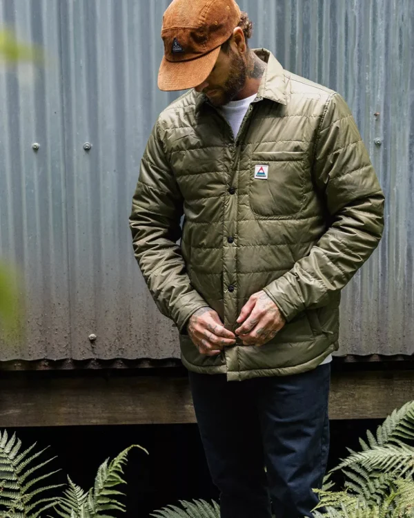 Shop Passenger Grain Recycled Insulated Overshirt Khaki