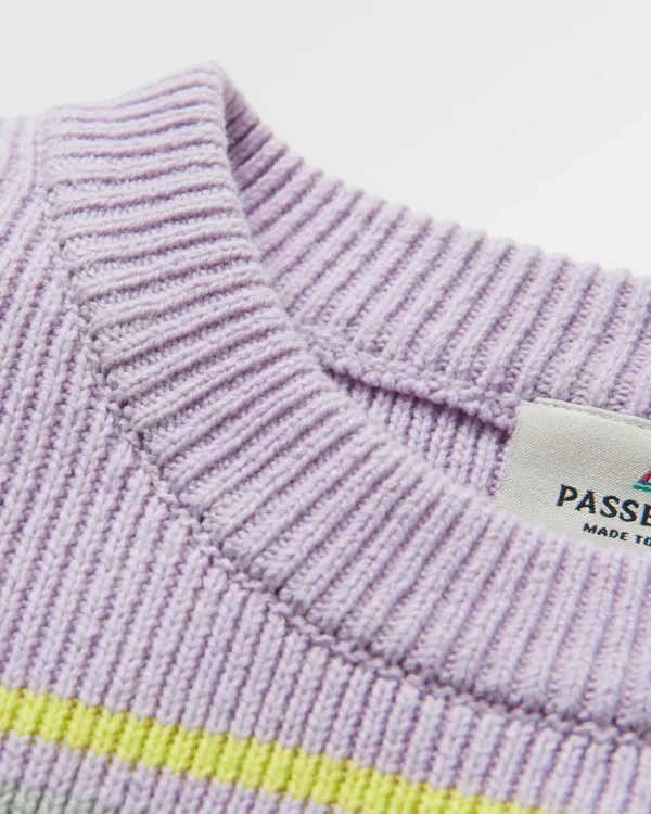 Fashion Passenger Grasslands Oversized Organic Cotton Knitted Jumper Lilac Mist