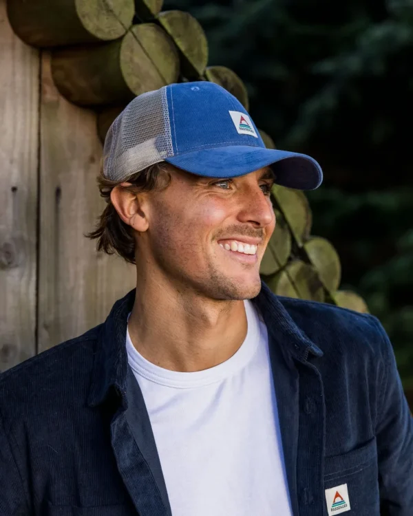 Fashion Floris van Bommel Harbour Cord Snapback Cap Washed Blue