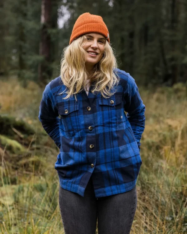 Cheap Passenger Harmony Organic Cotton Check Shirt True Blue