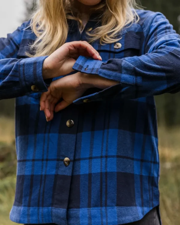Cheap Passenger Harmony Organic Cotton Check Shirt True Blue