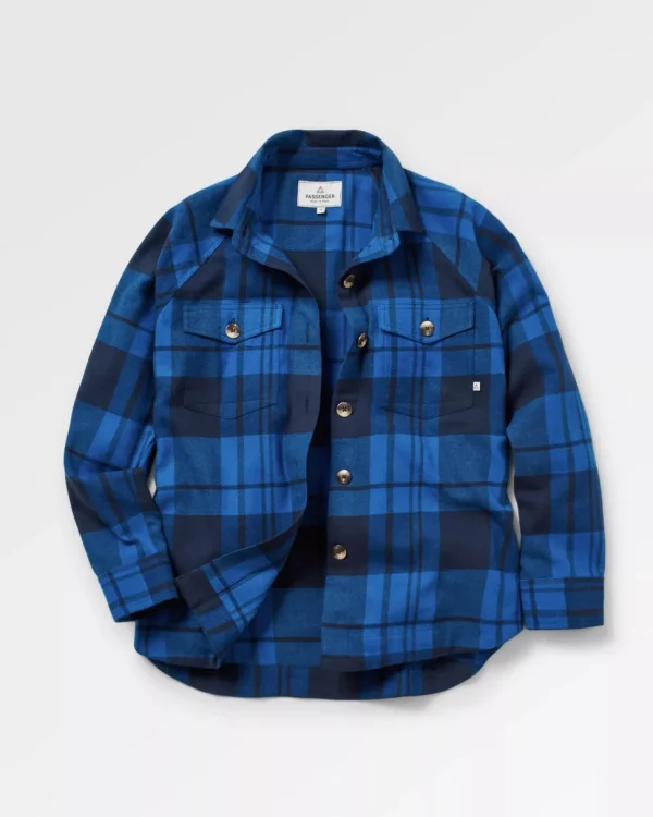 Cheap Passenger Harmony Organic Cotton Check Shirt True Blue