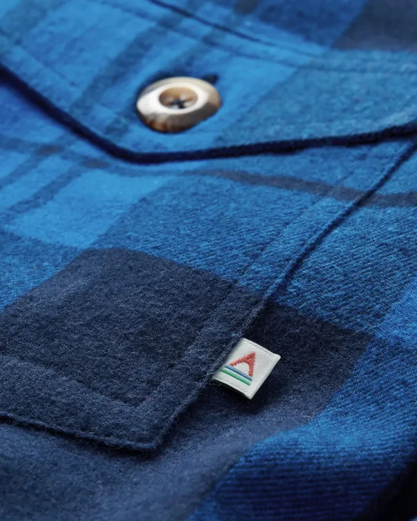 Cheap Passenger Harmony Organic Cotton Check Shirt True Blue