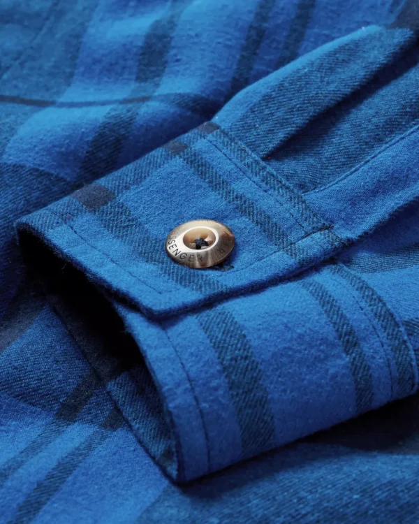 Cheap Passenger Harmony Organic Cotton Check Shirt True Blue