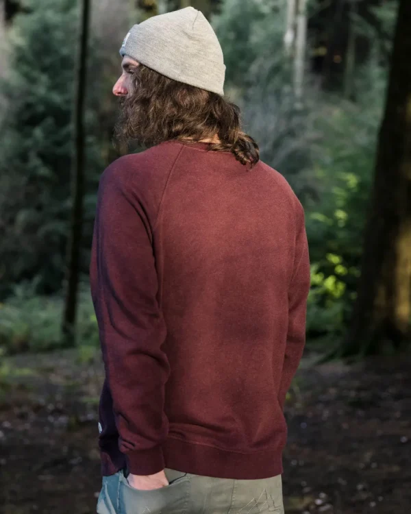 Online Passenger Heritage Organic Cotton Sweatshirt Wine Marl