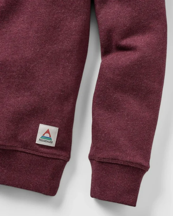 Online Passenger Heritage Organic Cotton Sweatshirt Wine Marl