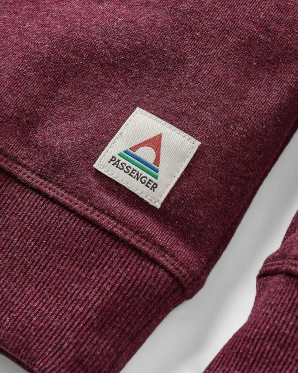 Online Passenger Heritage Organic Cotton Sweatshirt Wine Marl