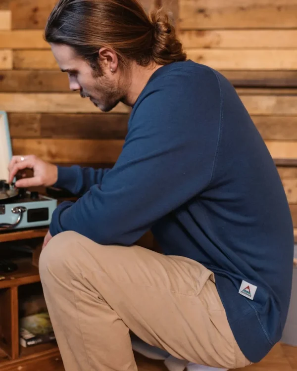 Shop Passenger Heritage Recycled Cotton Sweatshirt Dark Denim