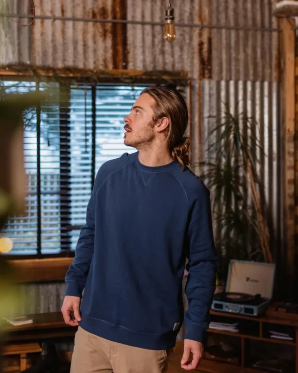 Shop Passenger Heritage Recycled Cotton Sweatshirt Dark Denim