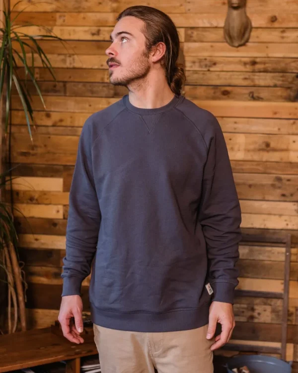 Cheap Passenger Heritage Recycled Cotton Sweatshirt Faded Black