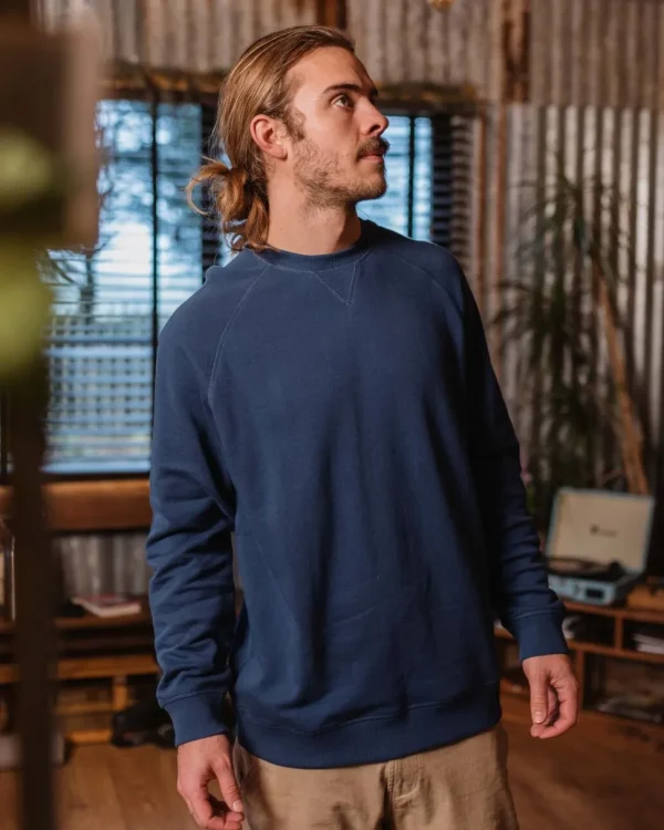 Shop Passenger Heritage Recycled Cotton Sweatshirt Dark Denim
