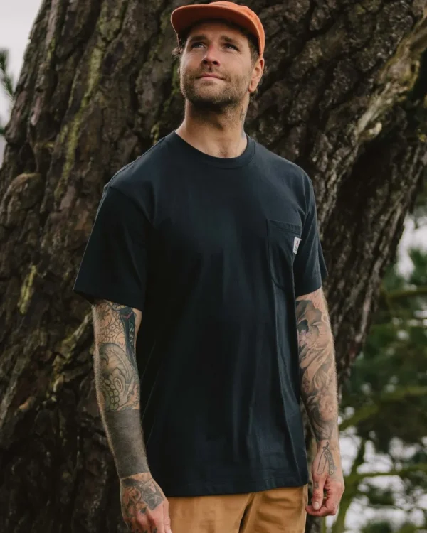 Clearance Passenger Heritage Recycled Relaxed Fit T-Shirt Black
