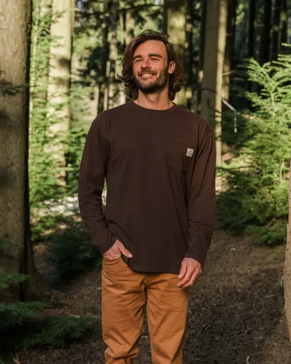 Sale Passenger Heritage Recycled Relaxed Fit LS T-Shirt Java
